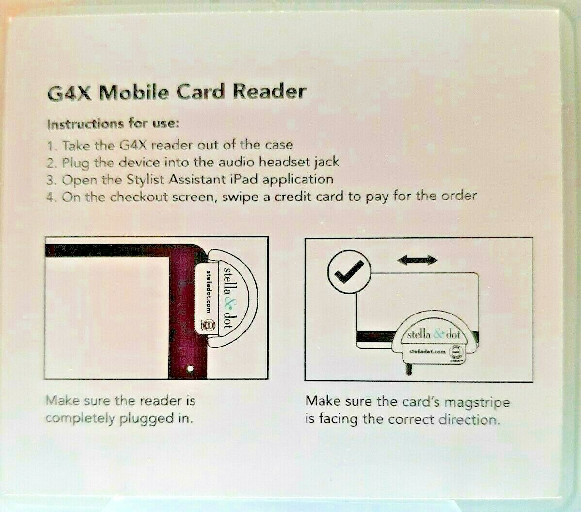 Stella & Dot Card Reader G4X Secure Encrypted Mobile for Tablet NEW CLEARANCE