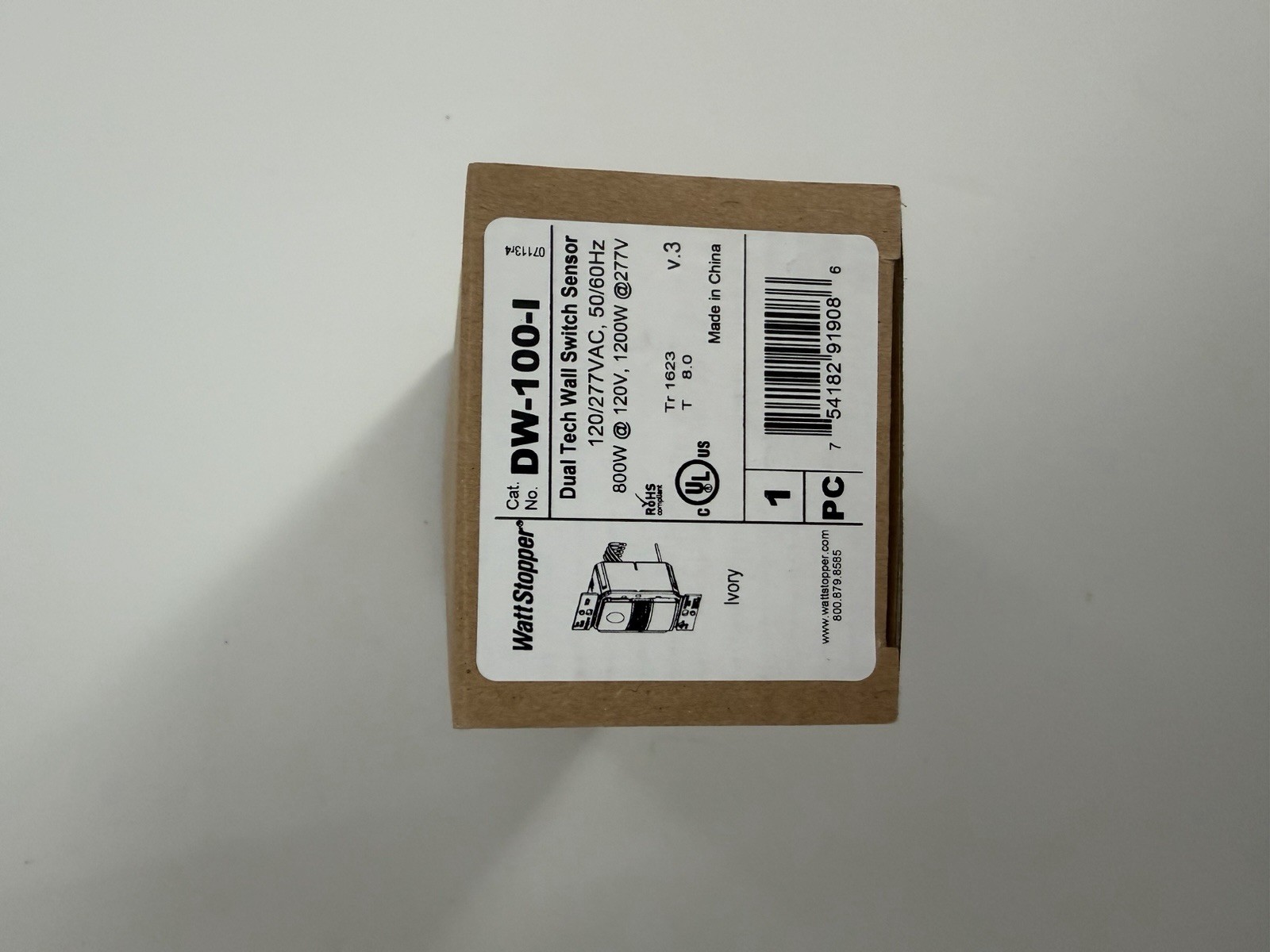 Wattstopper DW-100-I Ivory Dual Tech Wall Switch Occupancy Sensor 120/277VAC New
