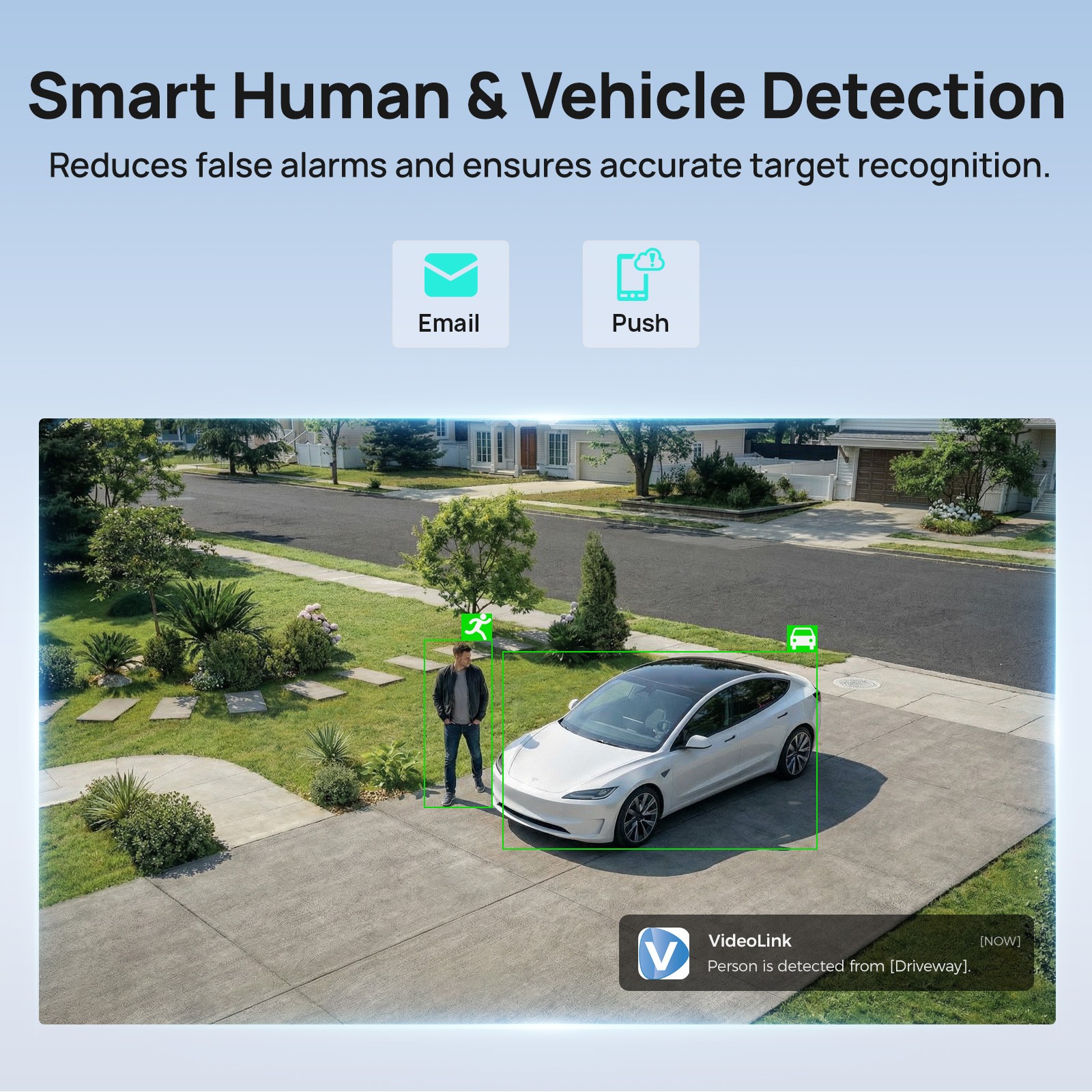 VIKYLIN 5MP IR Night Vision IP Camera Built-in Microphon Human Vehicle Detection