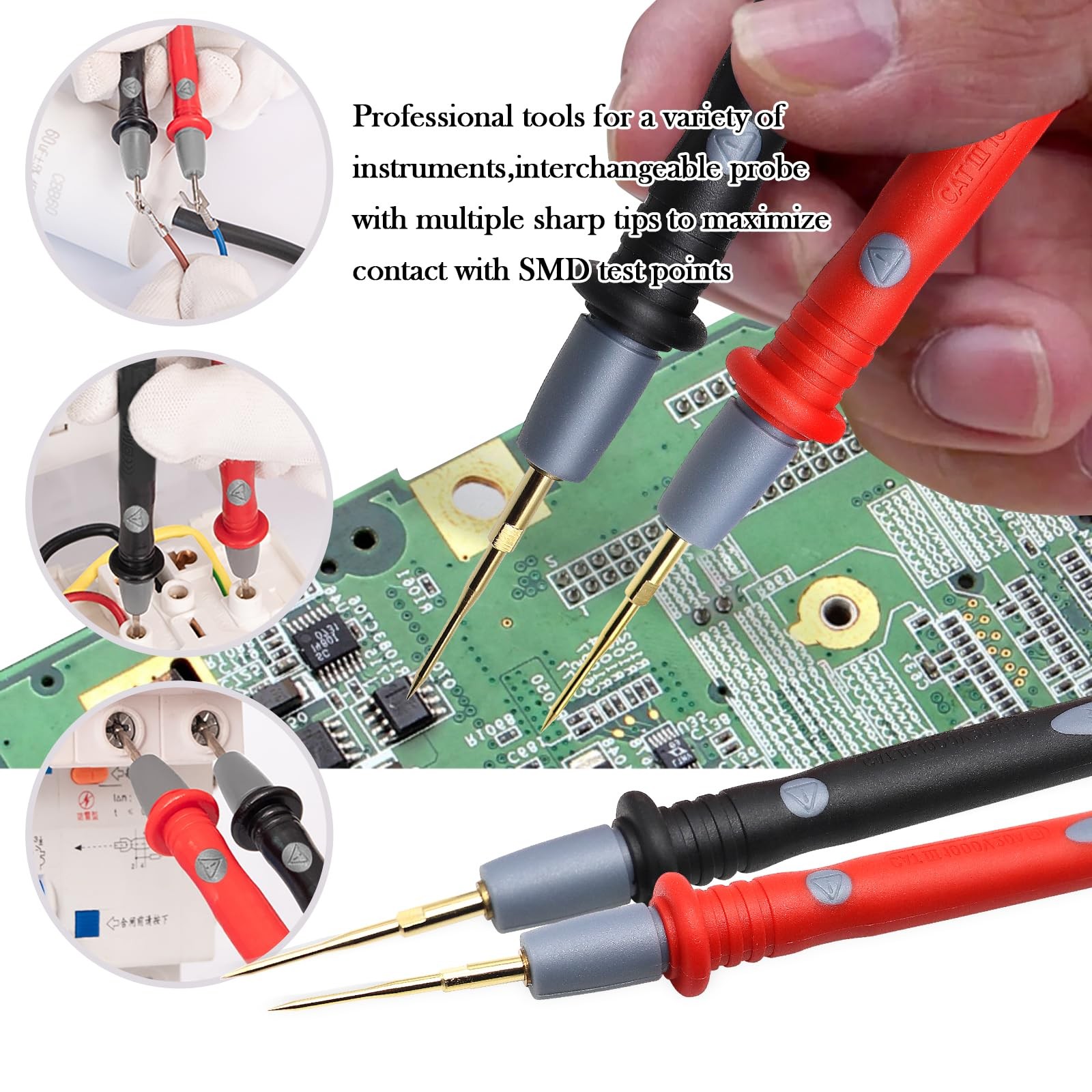 22-Piece Multimeter Test Lead Kit, Back Probe Test Leads,Multimeter Probes,Te...
