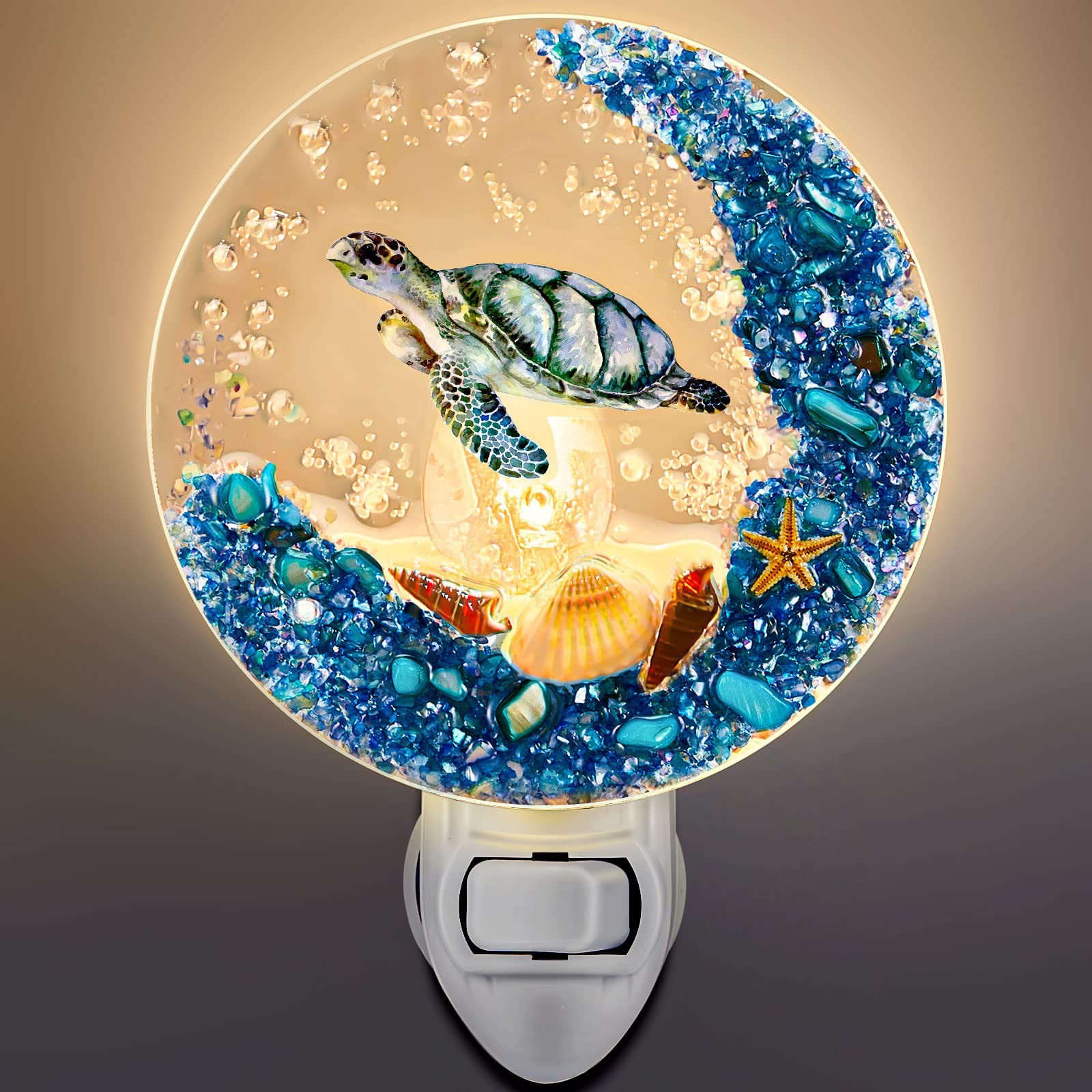 Hortsun Plug in Seashell Night Approx. 4.7 x 3.2 x inches, Multicolor
