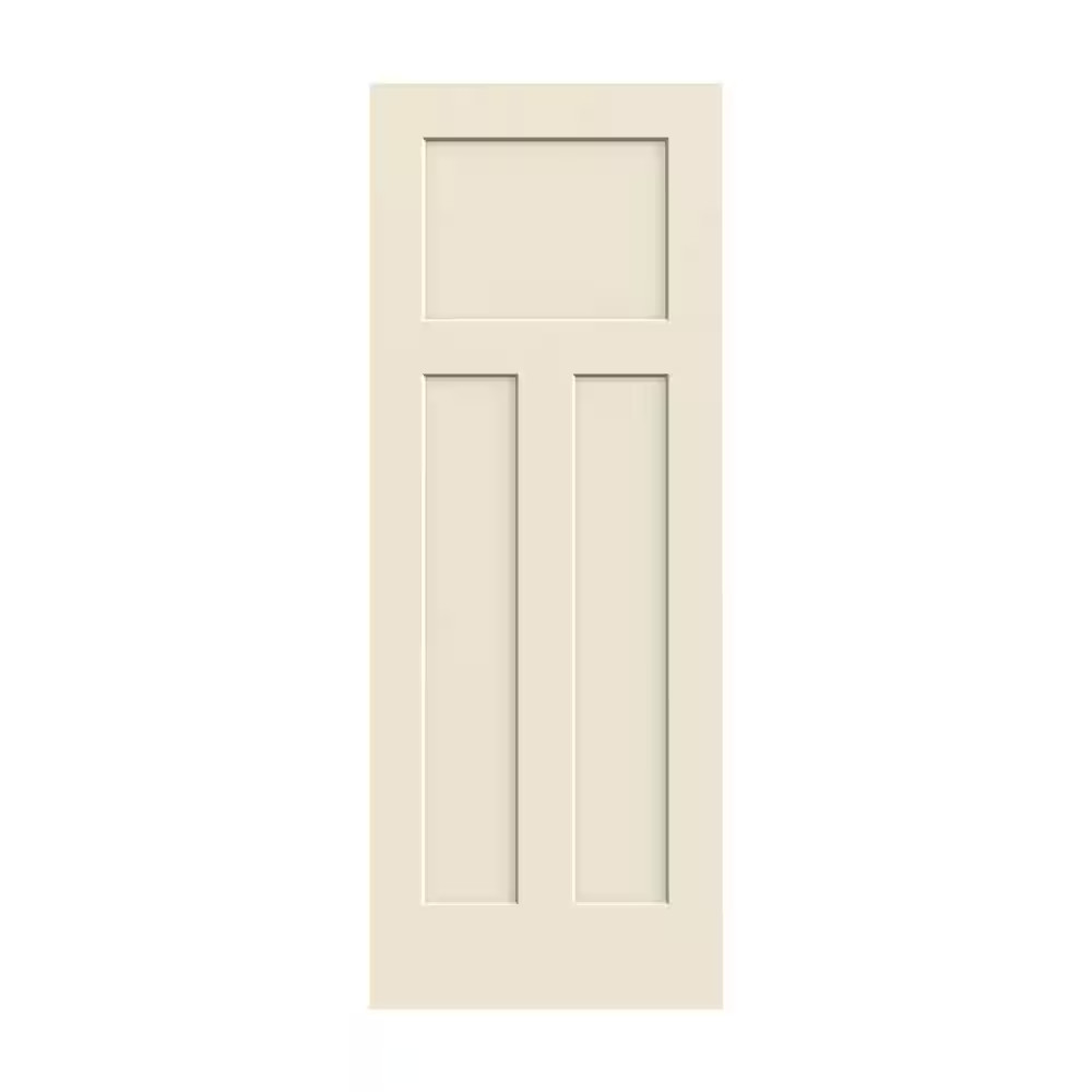 30 In. X 80 In. 3 Panel Craftsman Primed Smooth Molded Composite MDF Interior Do
