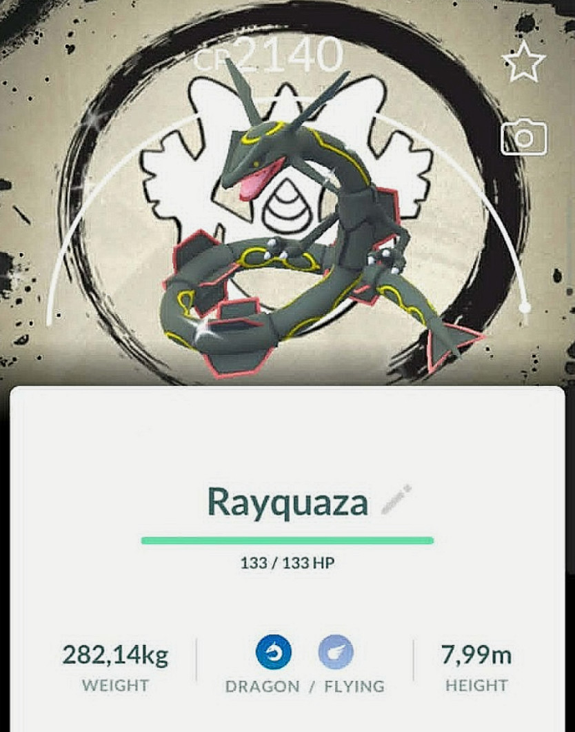 Shiny BG Rayquaza with Dragon Ascent go fest — PTC