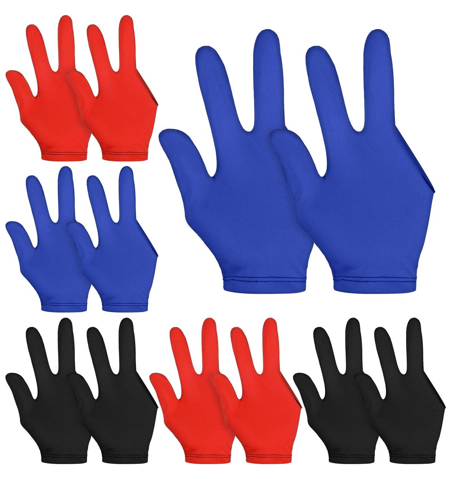 12 Pieces Billiards Glove, Pool Glove Right Hand for Men Breathable Elastic, ...