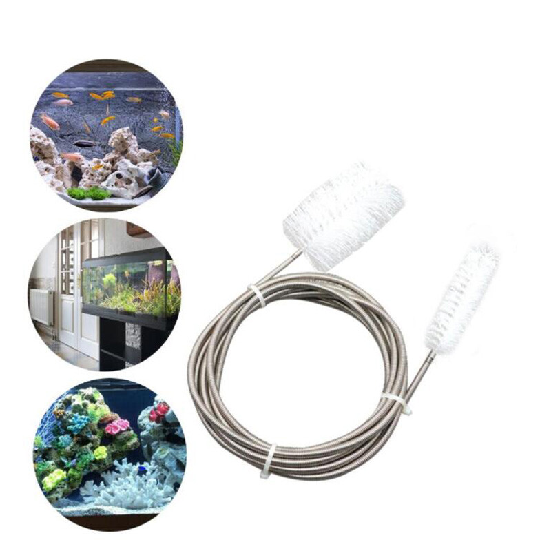 Stainless Aquarium Double Ended Flexible Cleaning Brush Fish Tank Cleaning Brush