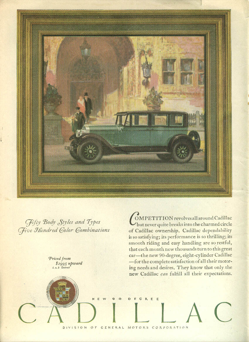 Competition revolves all around Cadillac 4-door Sedan ad 1927