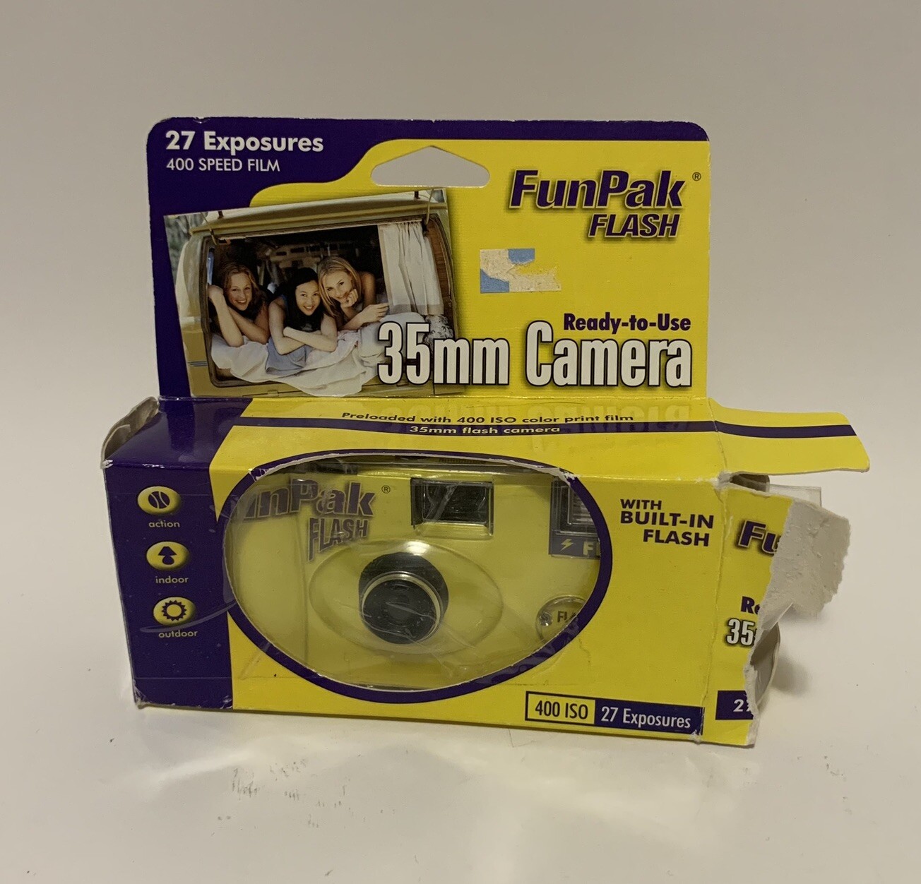 FunPak Flash Disposable Ready To Use Camera 35mm New in Sealed Pack 27 exposures