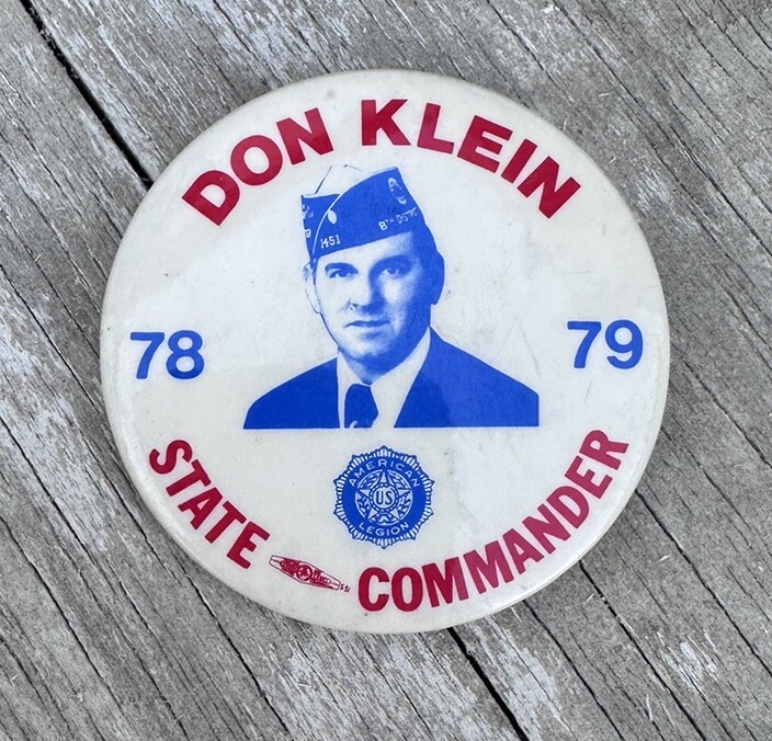 Vintage Don Klein 78-79 State Commander Pin Vintage