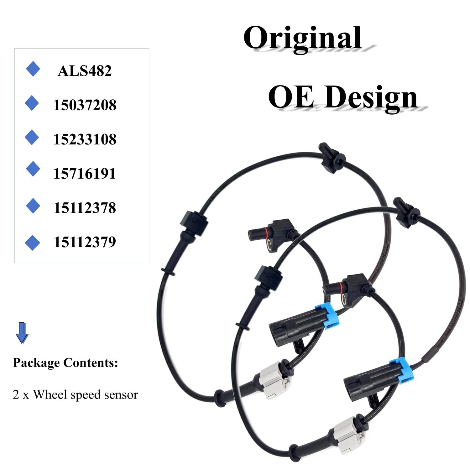 ABS Sensor Front Left Right Compatible for Chevy Silverado/Express/Suburban/T...