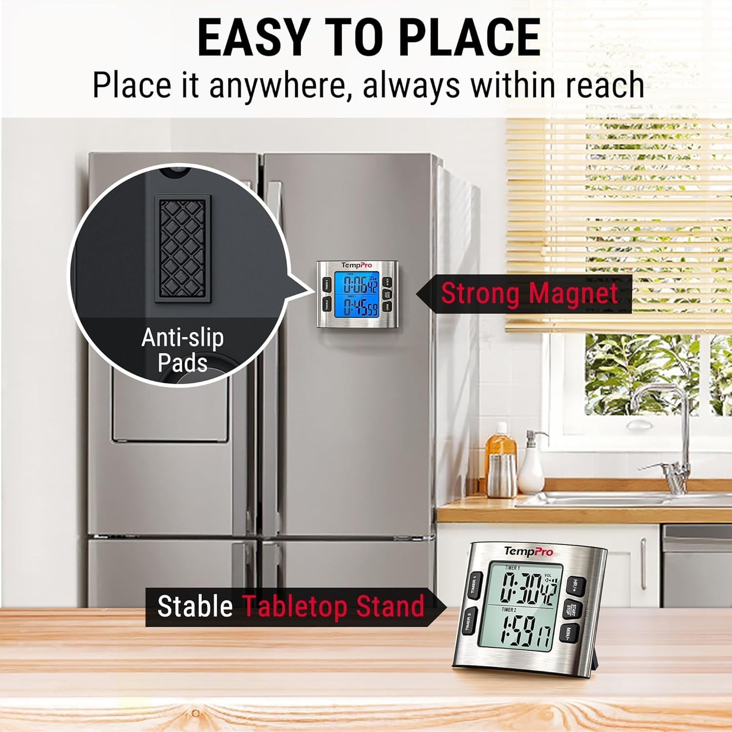 TM02 Timer with Dual Alarms & Memory Function - Stylish & Functional