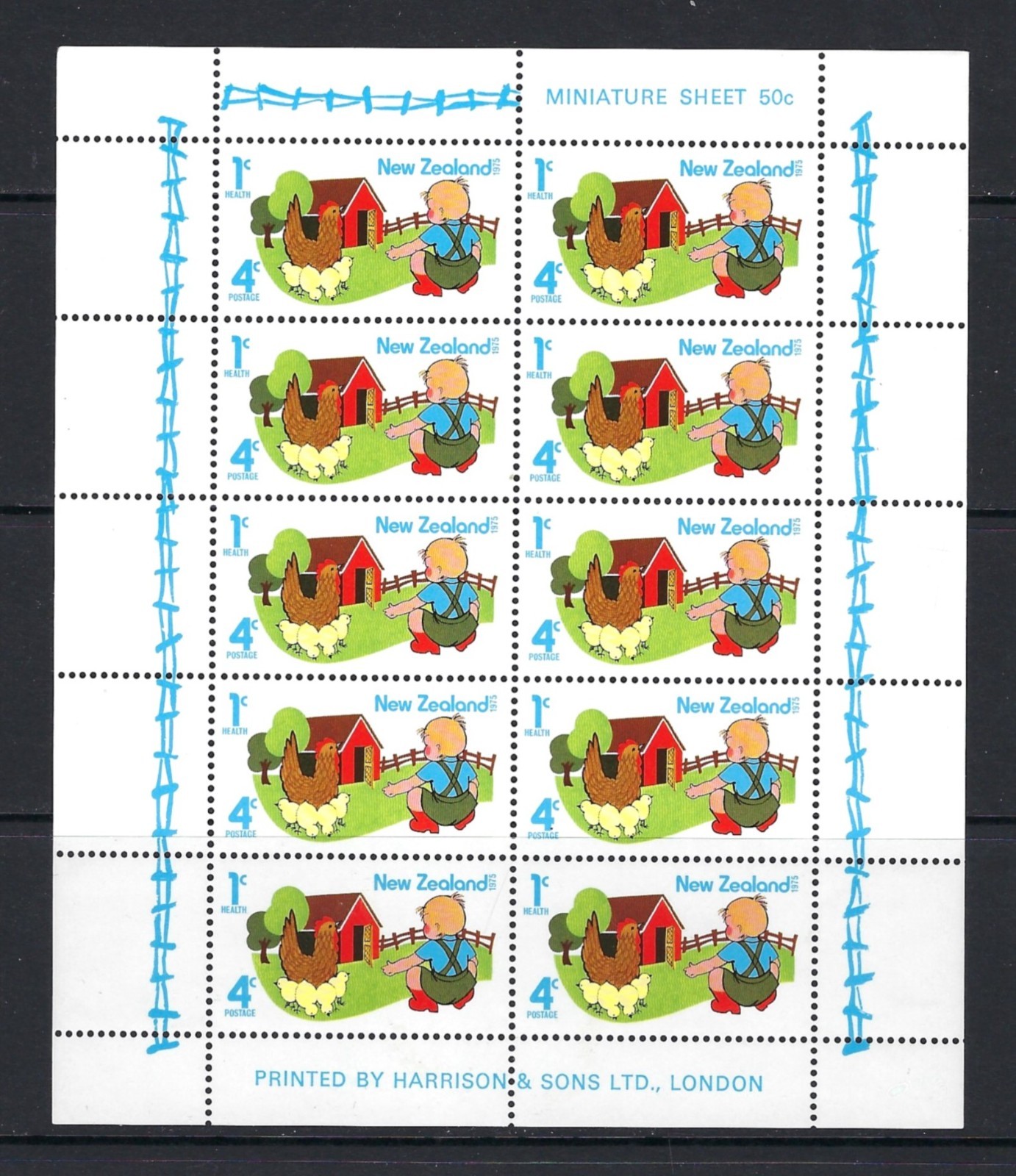 NEW ZEALAND #B93a MINATURE SHEET OF 10 STAMPS, MINT, NH