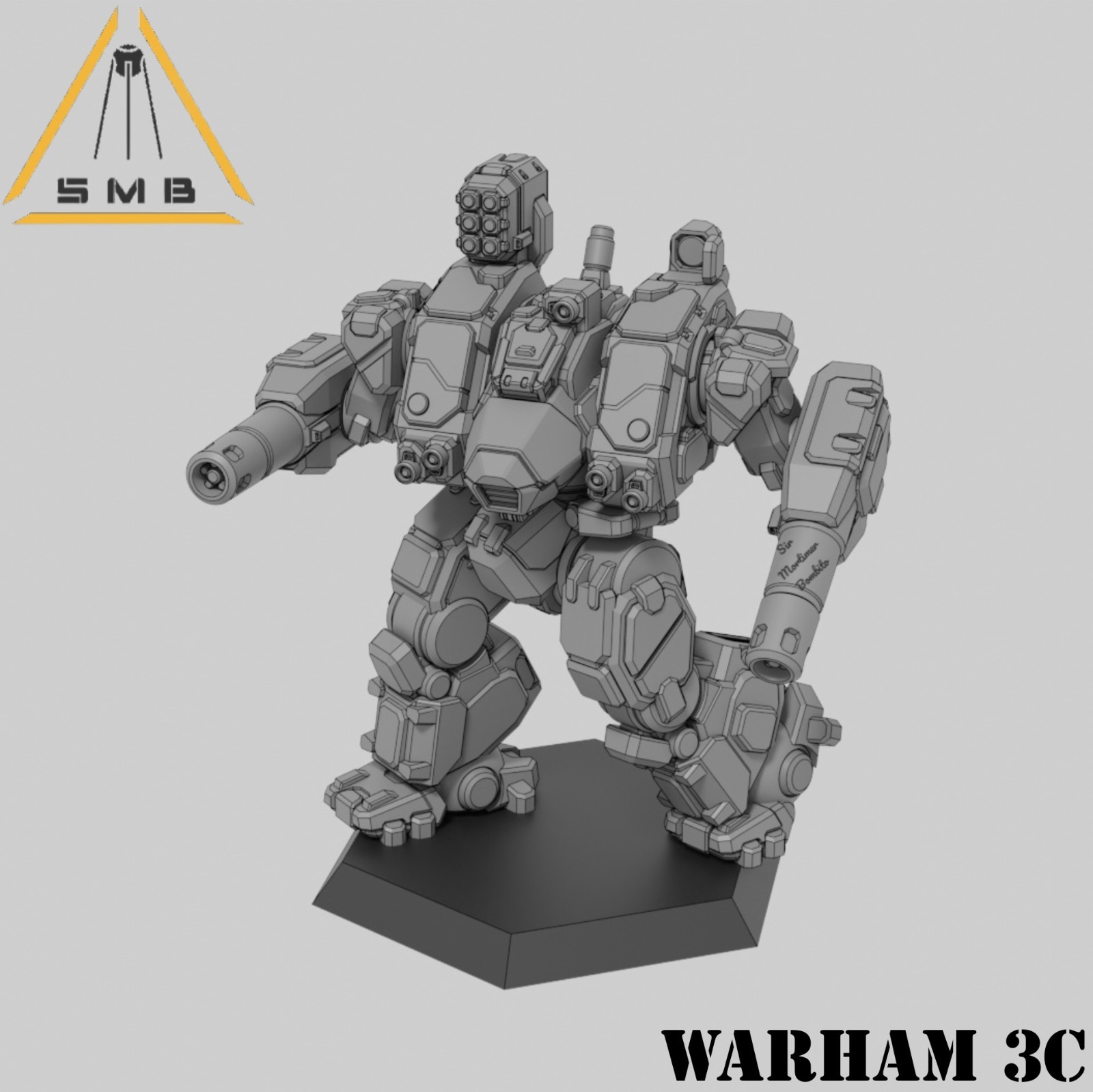 Warham 3C  mecha (1 model) by Sir Mortimer Bombito. 6mm, 1/285 scale print