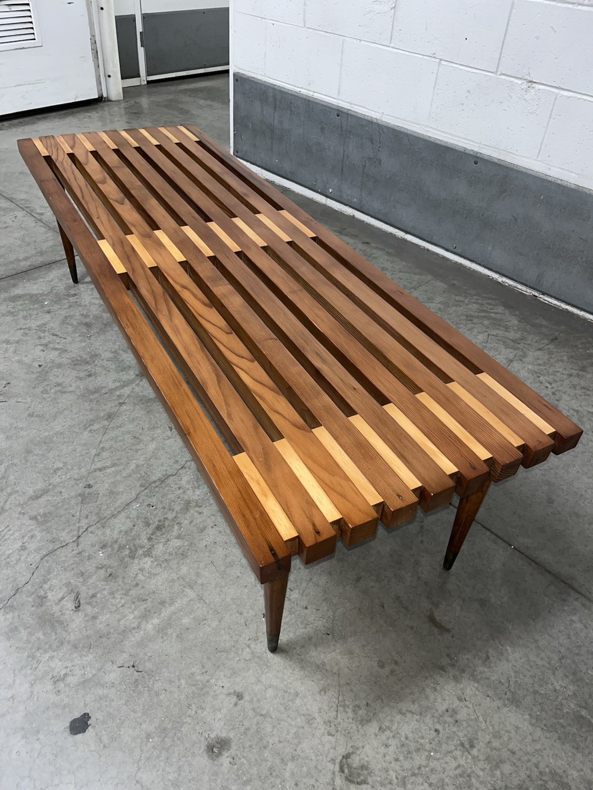 VTG - 1957 Mid Century - Cedar Slat Bench - Restored