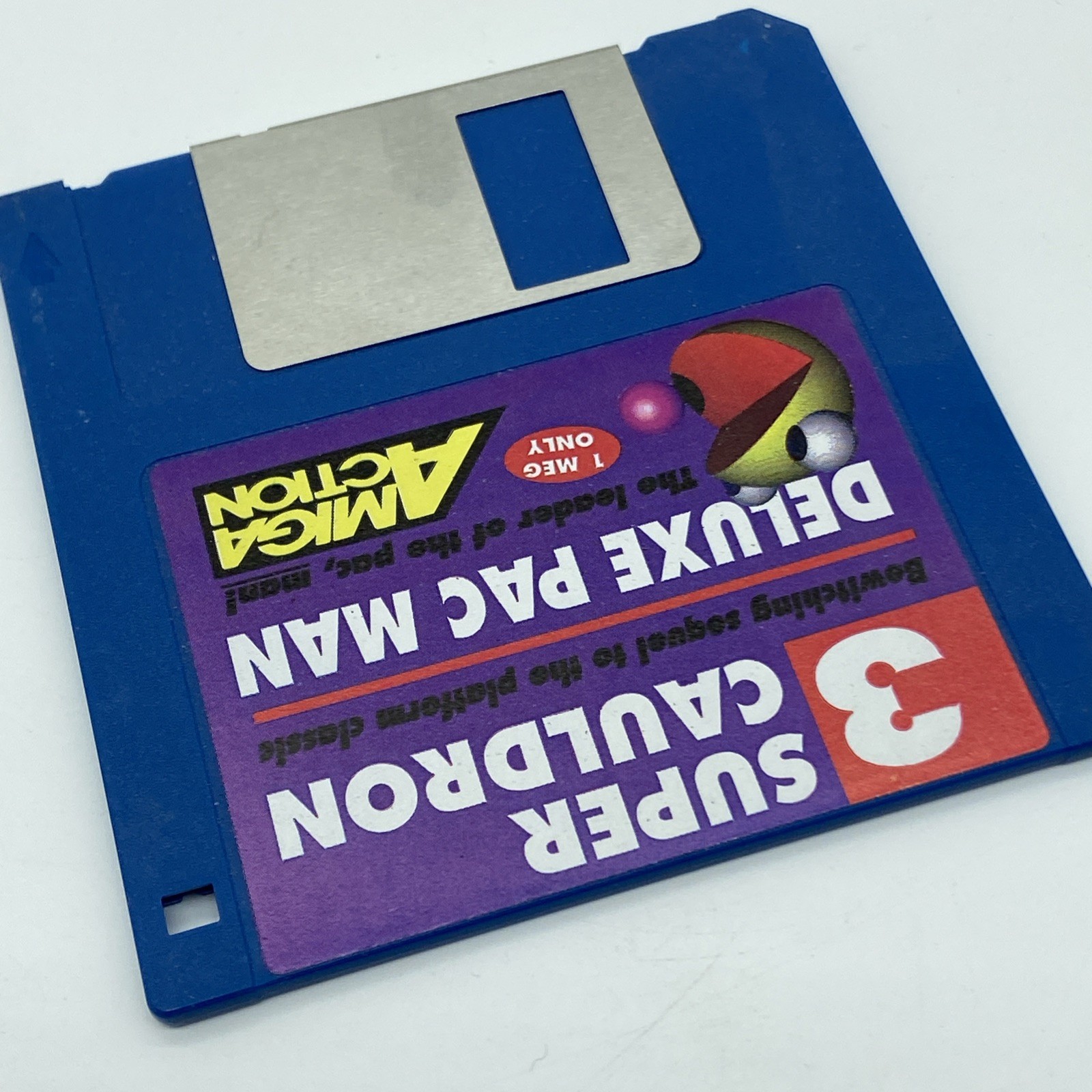 90s Deluxe Pac Man Super Cauldron Amiga Action Floppy Disk HTF VTG untested