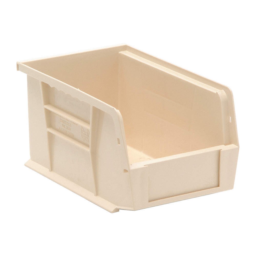 QUANTUM STORAGE SYSTEMS QUS221IV Hang and Stack Bin,Ivory,PP,5 in 33Z325