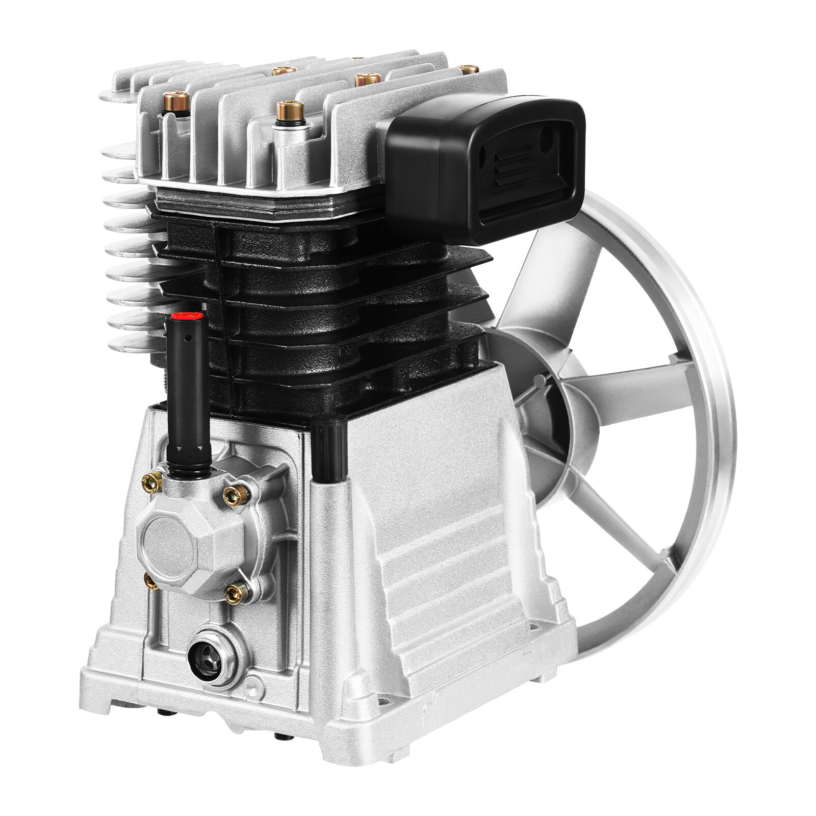 Piston 3HP 250L/min Single Stage Twin Cylinder Air Compressor Pump Head