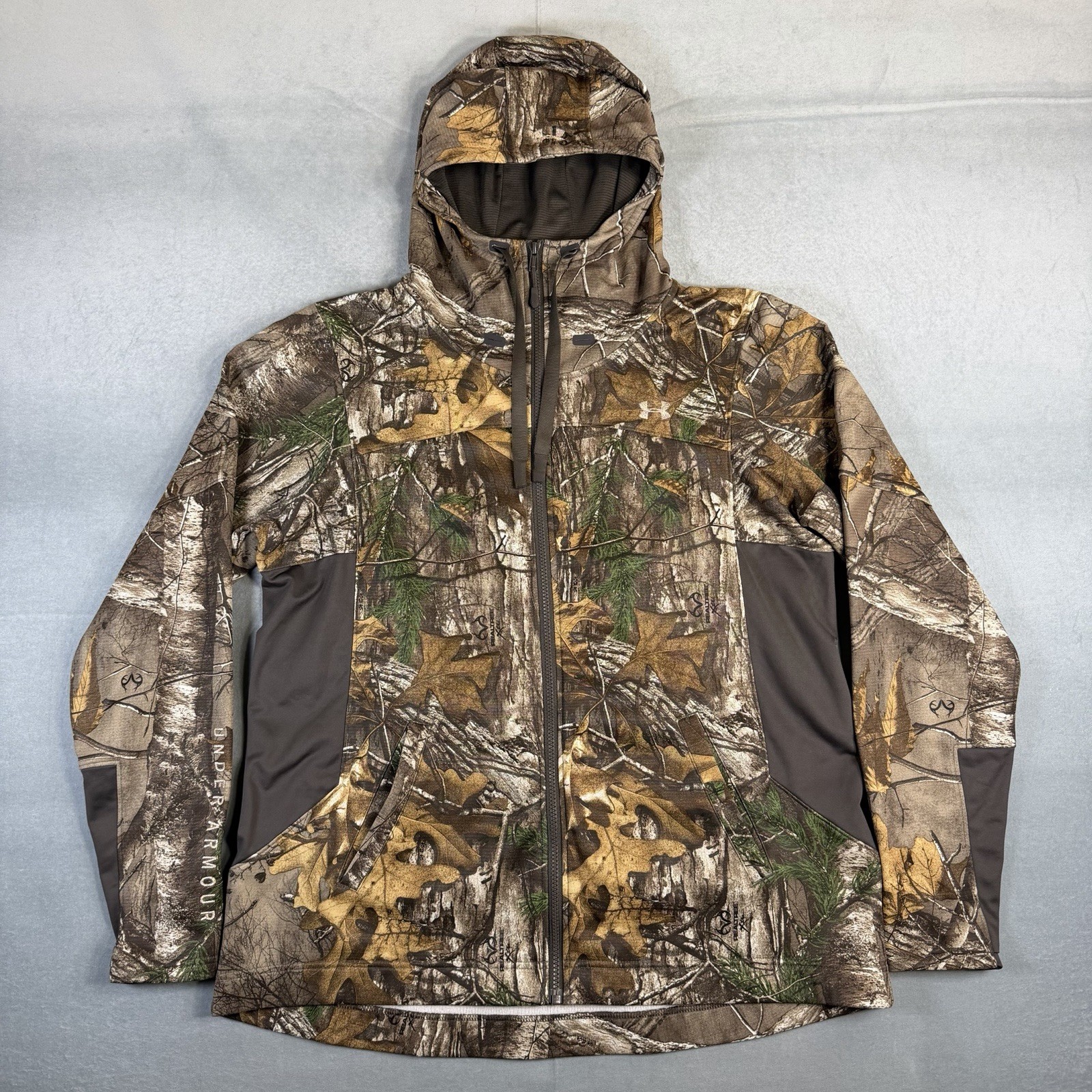 Under Armour Threadborne Hunting Jacket Womens XL Loose Camo Realtree Xtra Hood