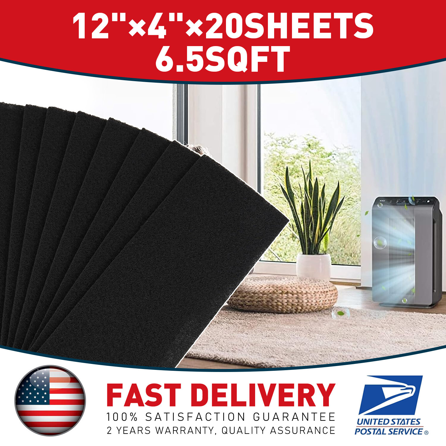20 Pcs 12" x 4" For Home Floor Vent Filters - for Dust and Pollen Control Home