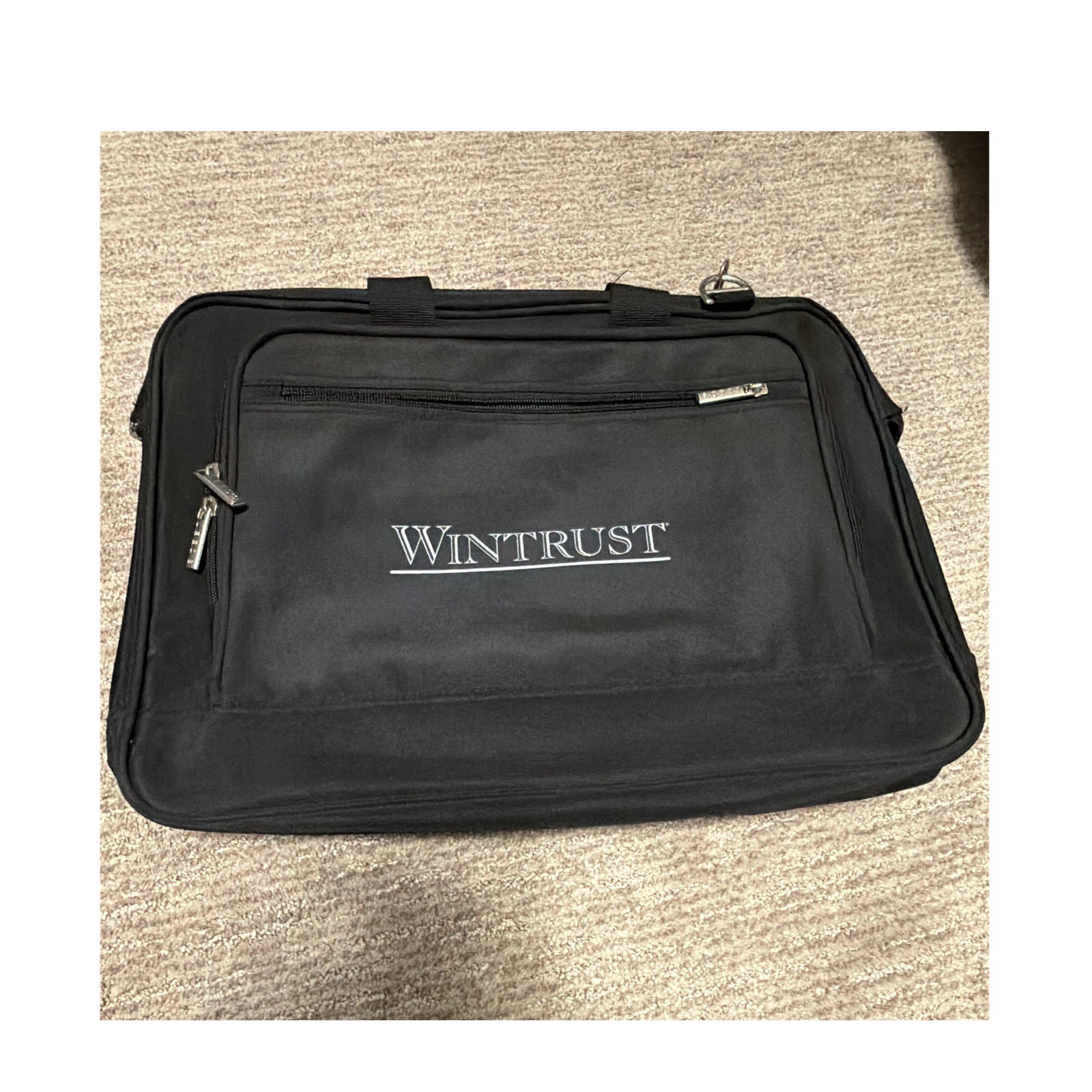 Solid Black Nylon Shoulder Laptop Bag for 15" w/ Padded Partitions