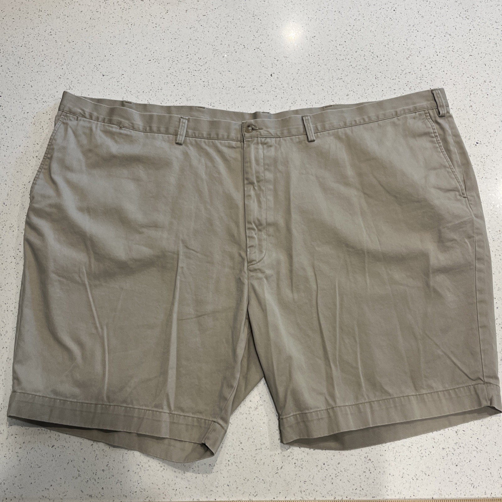 Polo Ralph Lauren Big Chino Shorts Mens 56B Tan 9” Inseam  Slash Pocket