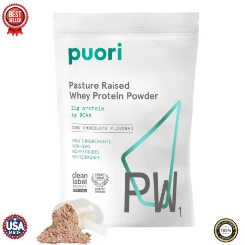Puori Whey Protein Powder, Bourbon Vanilla - PW1 Pasture-Raised - 30 Servings US