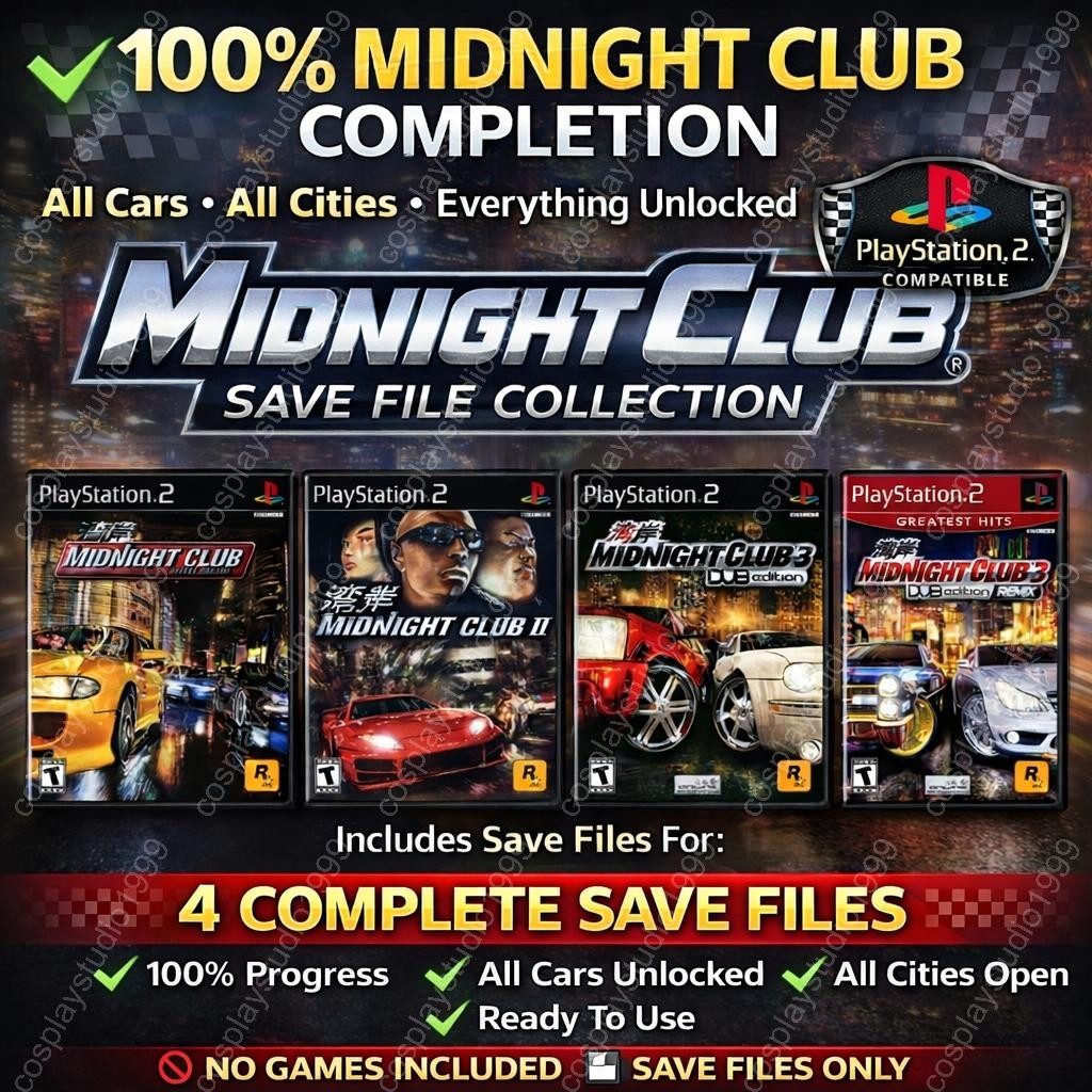 Midnight Club PS2 100% Completed Save Files – All Cars, Levels, Money Unlocked