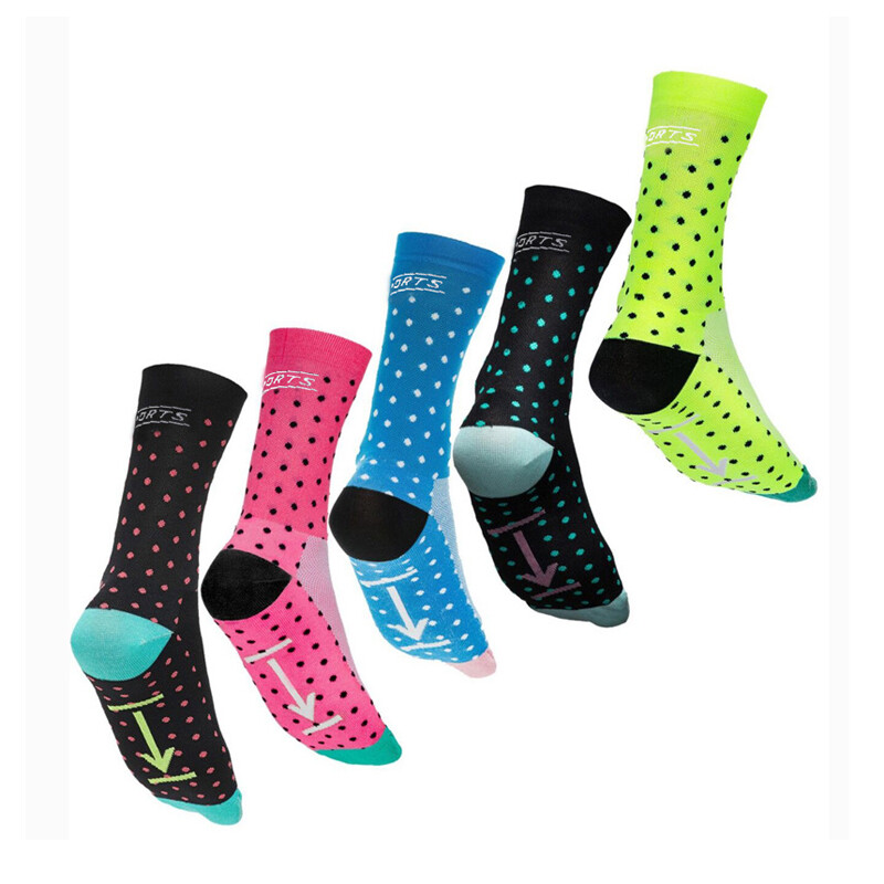 Pro Mens Womens Cycling Sports Ankle Socks Riding Bicycle Bike Socks Dot XC MTB