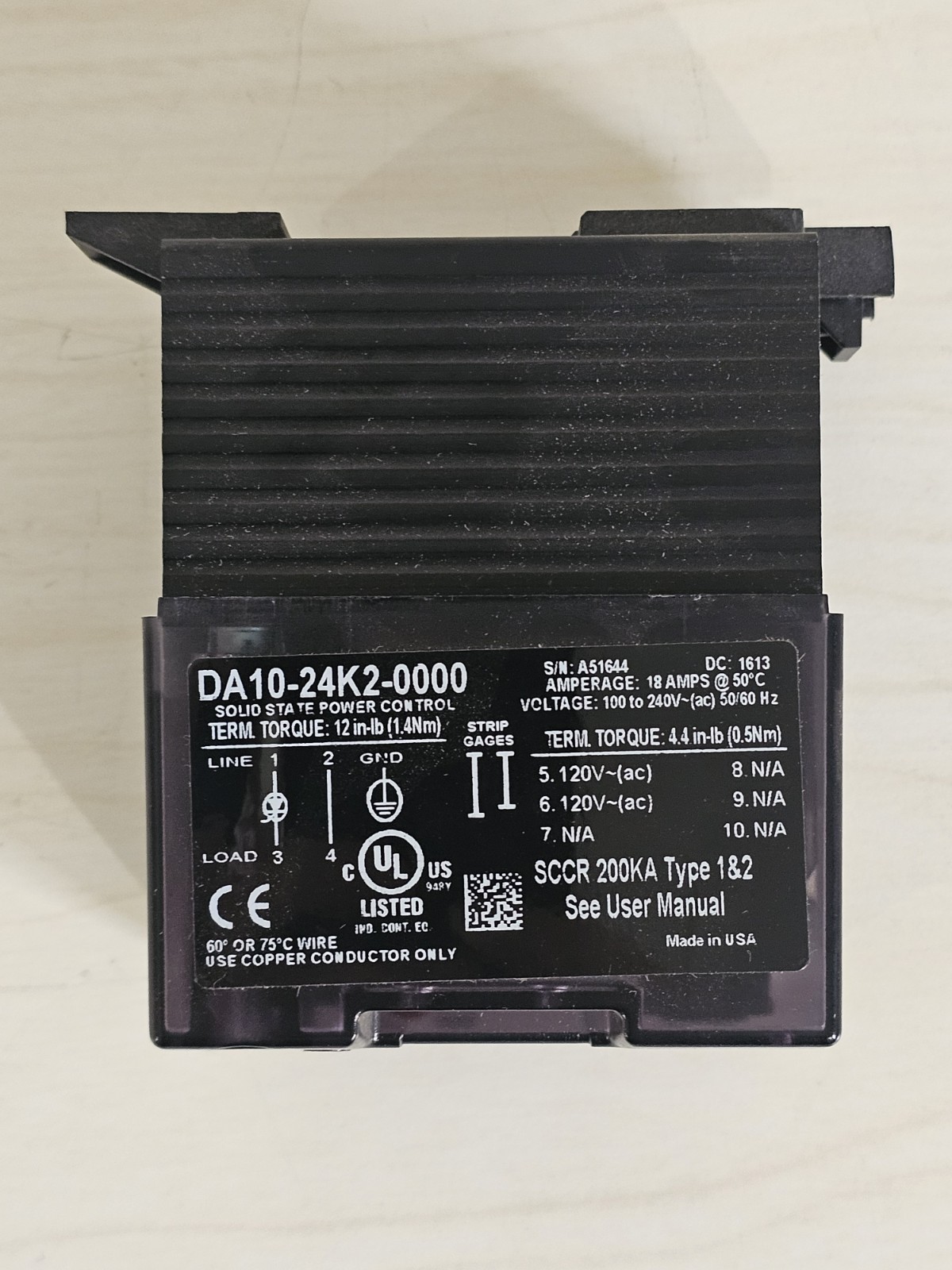 Watlow DIN-a-mite Solid State Power Control DA10-24K2-0000