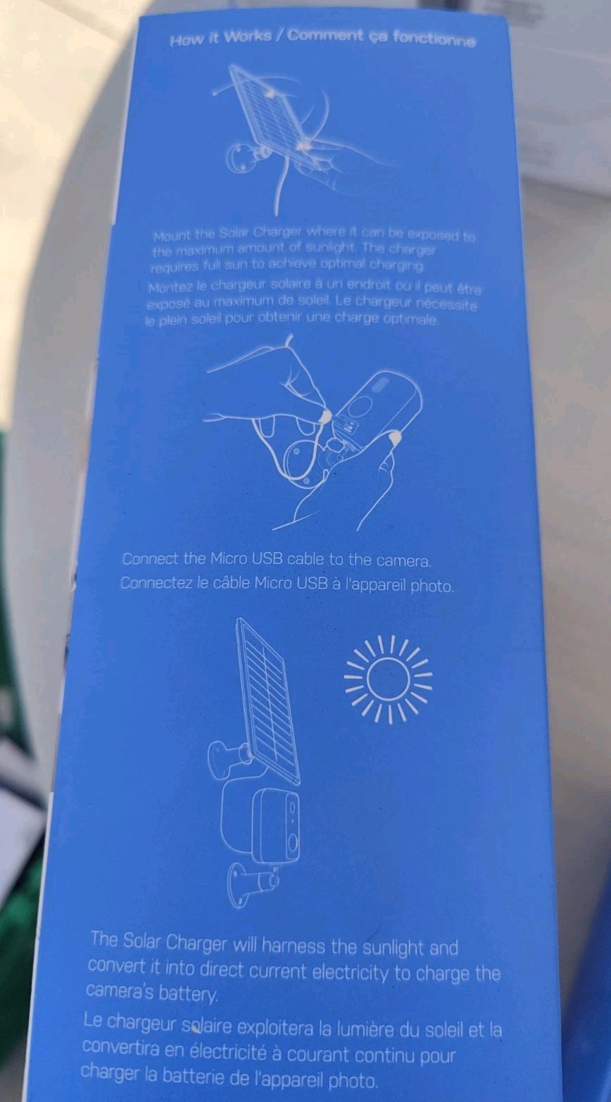Feit Electric Camera Solar Panel Charger 9 Ft Cable Included PANEL/SOL/CAM New