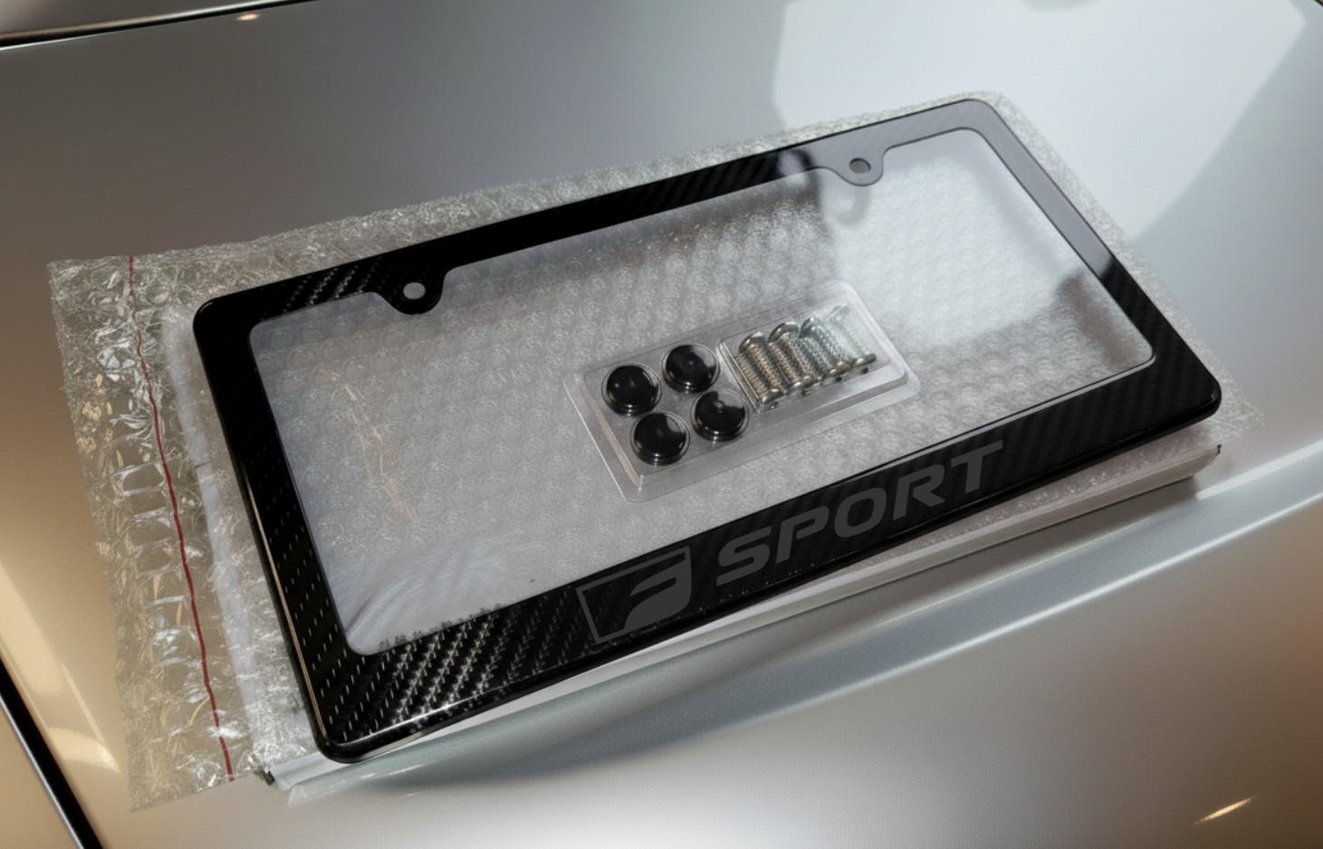 Black on Black F Sport License Plate Frame Premium 100% Carbon Fiber