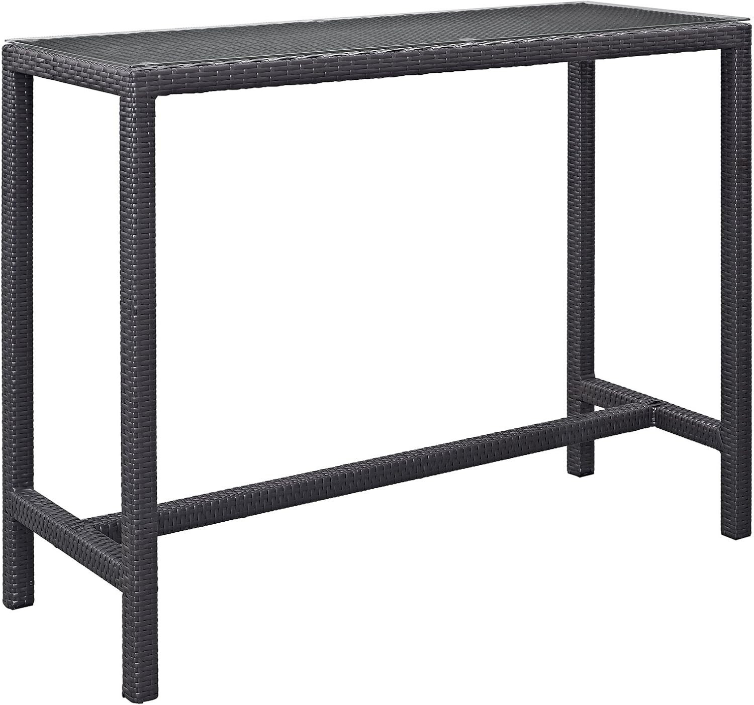 Convene Wicker Rattan Outdoor Patio Rectangle Bar Table in Espresso