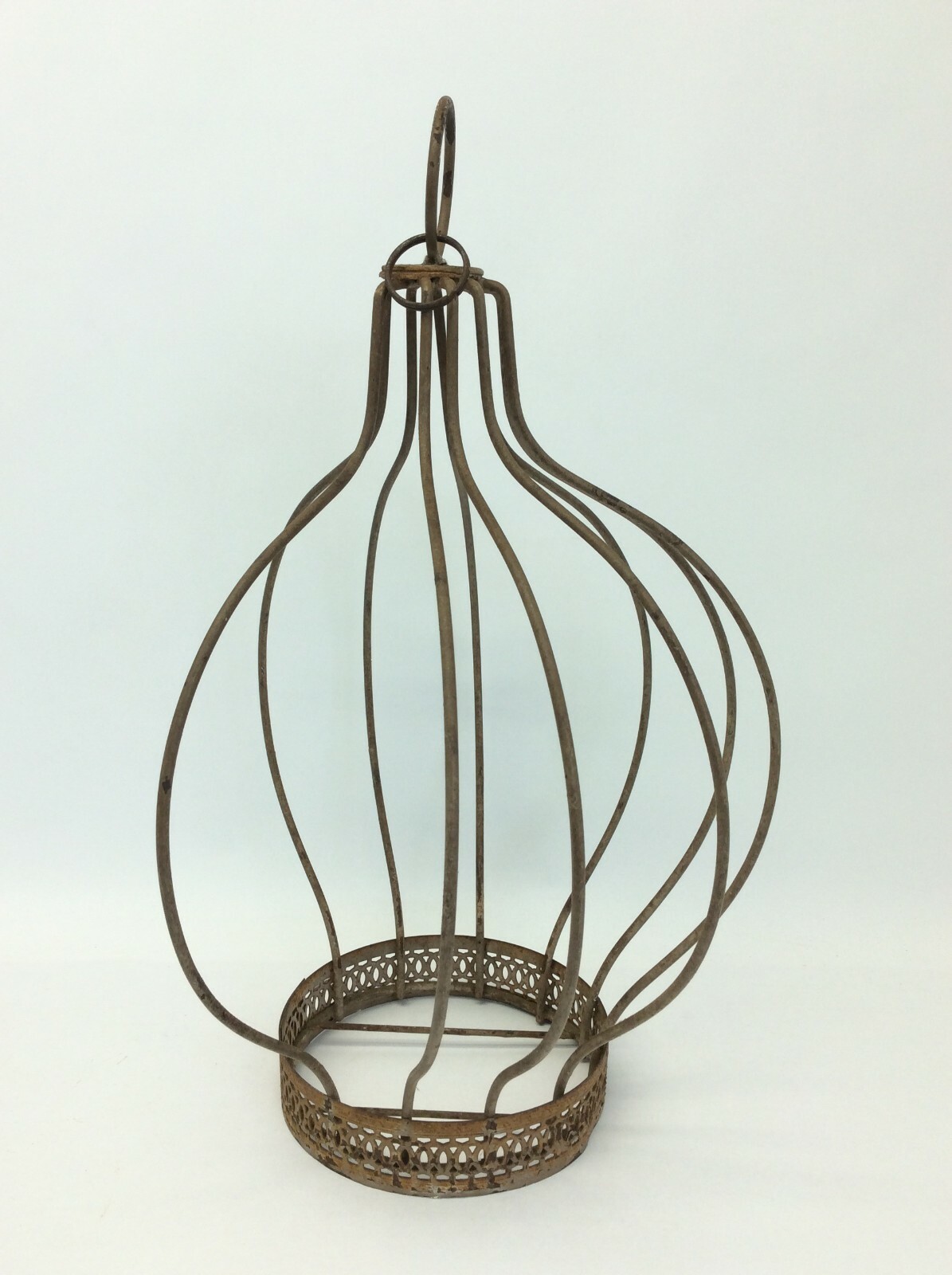 Unusual Caged Hanging Planter Hanger Cage Rustic Used Decorative