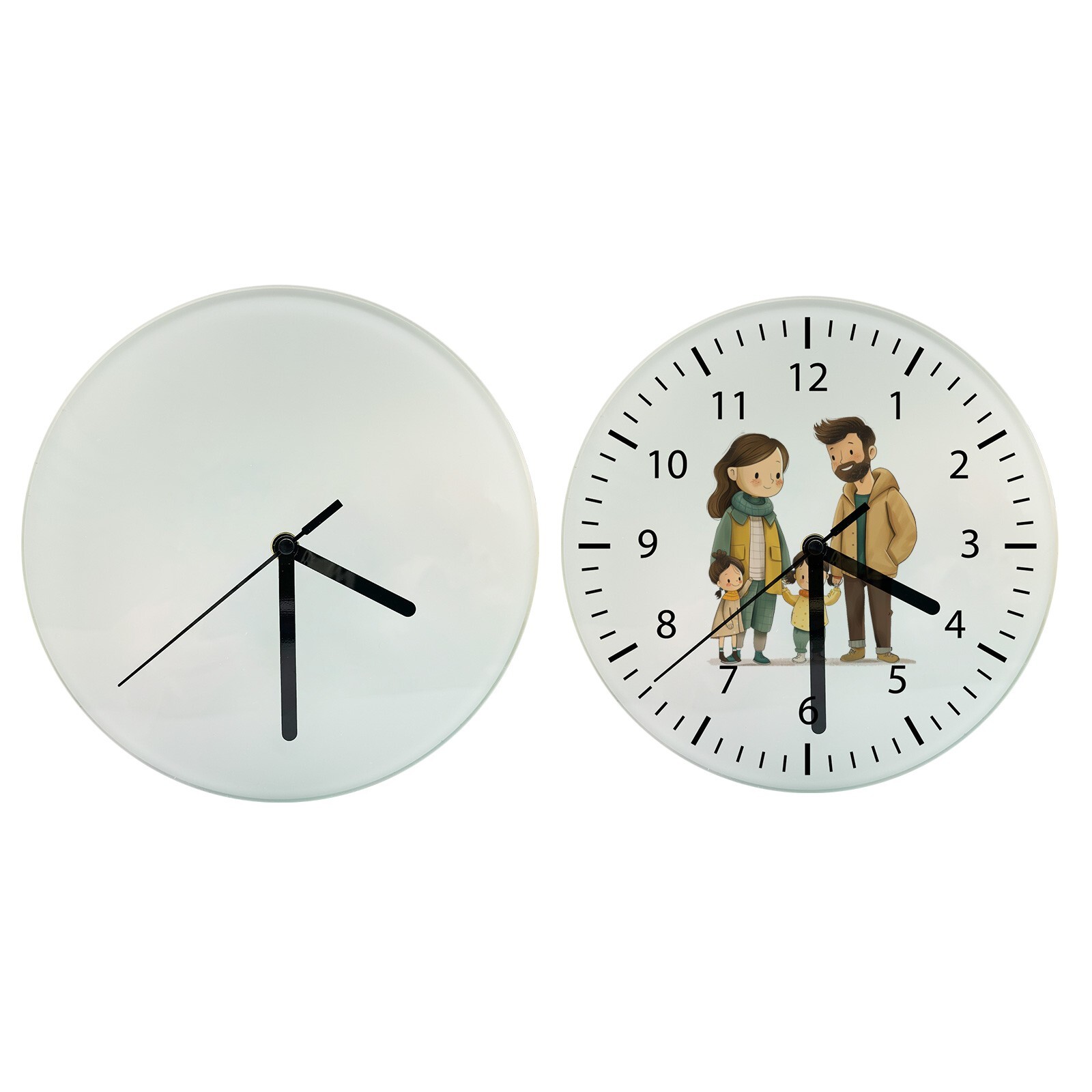 20pcs/pack Sublimation Blank Glass Photo Frame with Glossy Round Clock US Stock