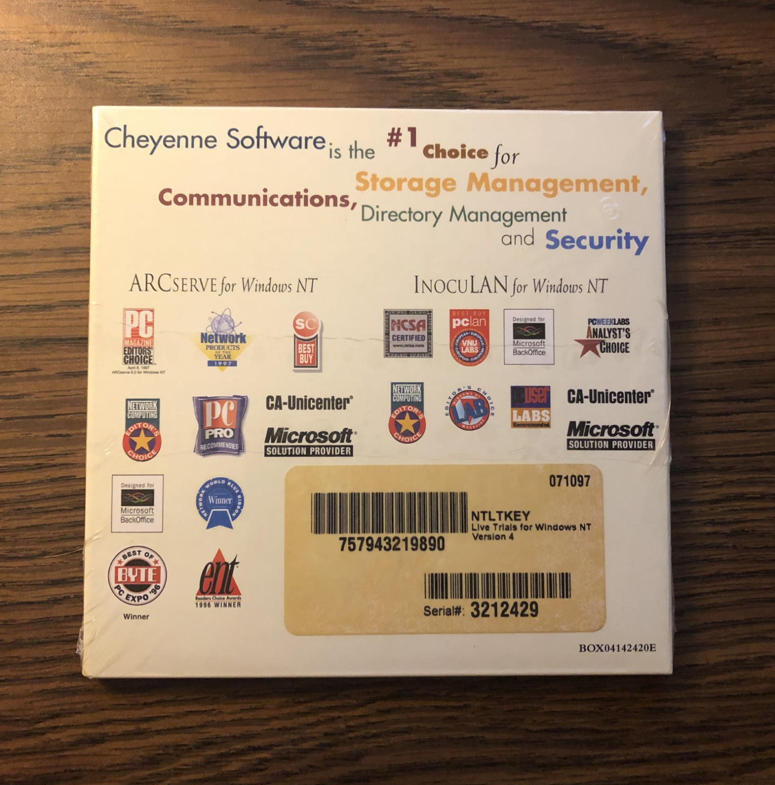 Sealed Vintage Cheyenne Software - Live Trials for Windows NT Version 4 CD-ROM