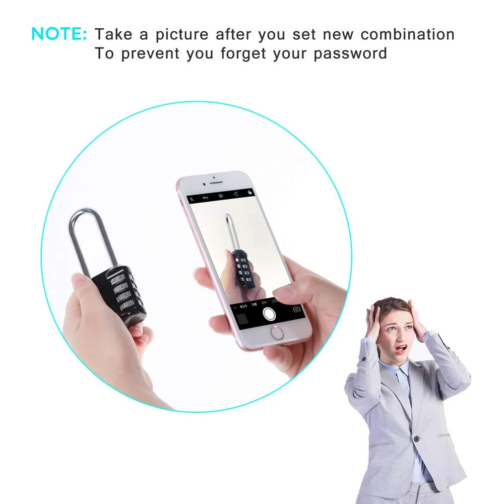 4-Digit Combination Lock: 10,000 Codes, Weatherproof & Durable
