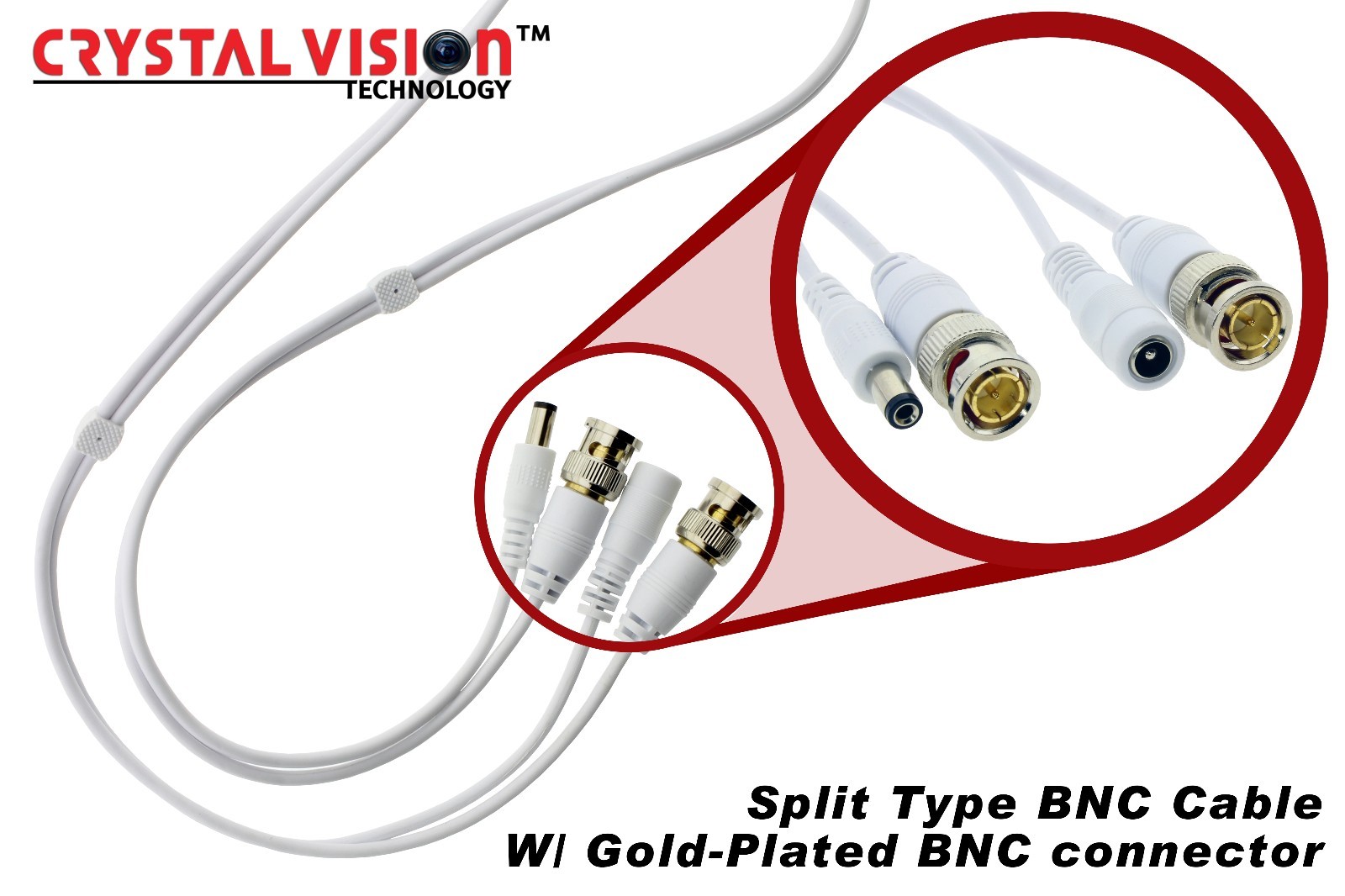 WHITE PREMIUM 60Ft CCTV SURVEILLANCE BNC EXTENSION CABLES FOR Q-SEE SYSTEMS