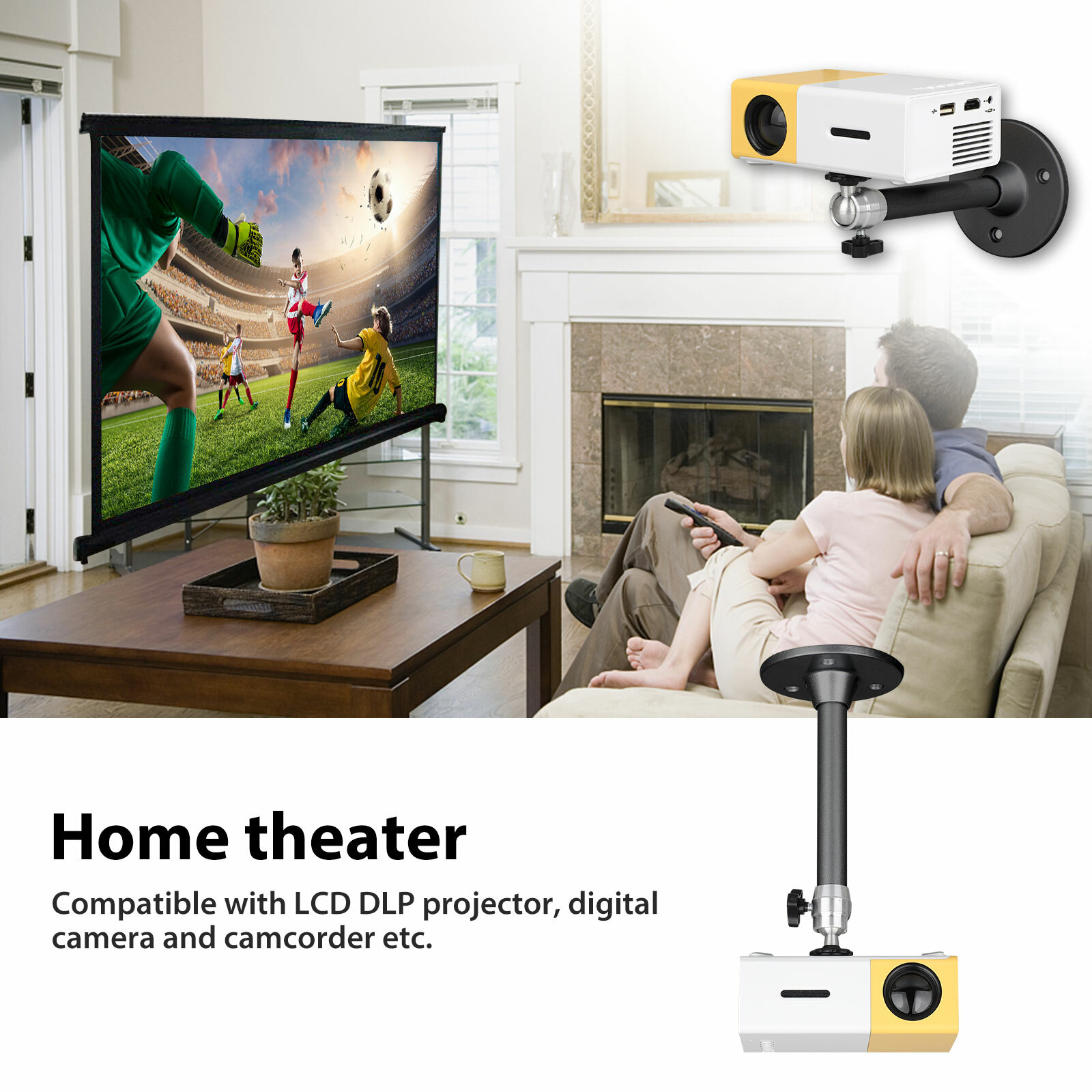 Universal Wall Ceiling Mount Stand Bracket for Mini Projector Digital DVR Camera