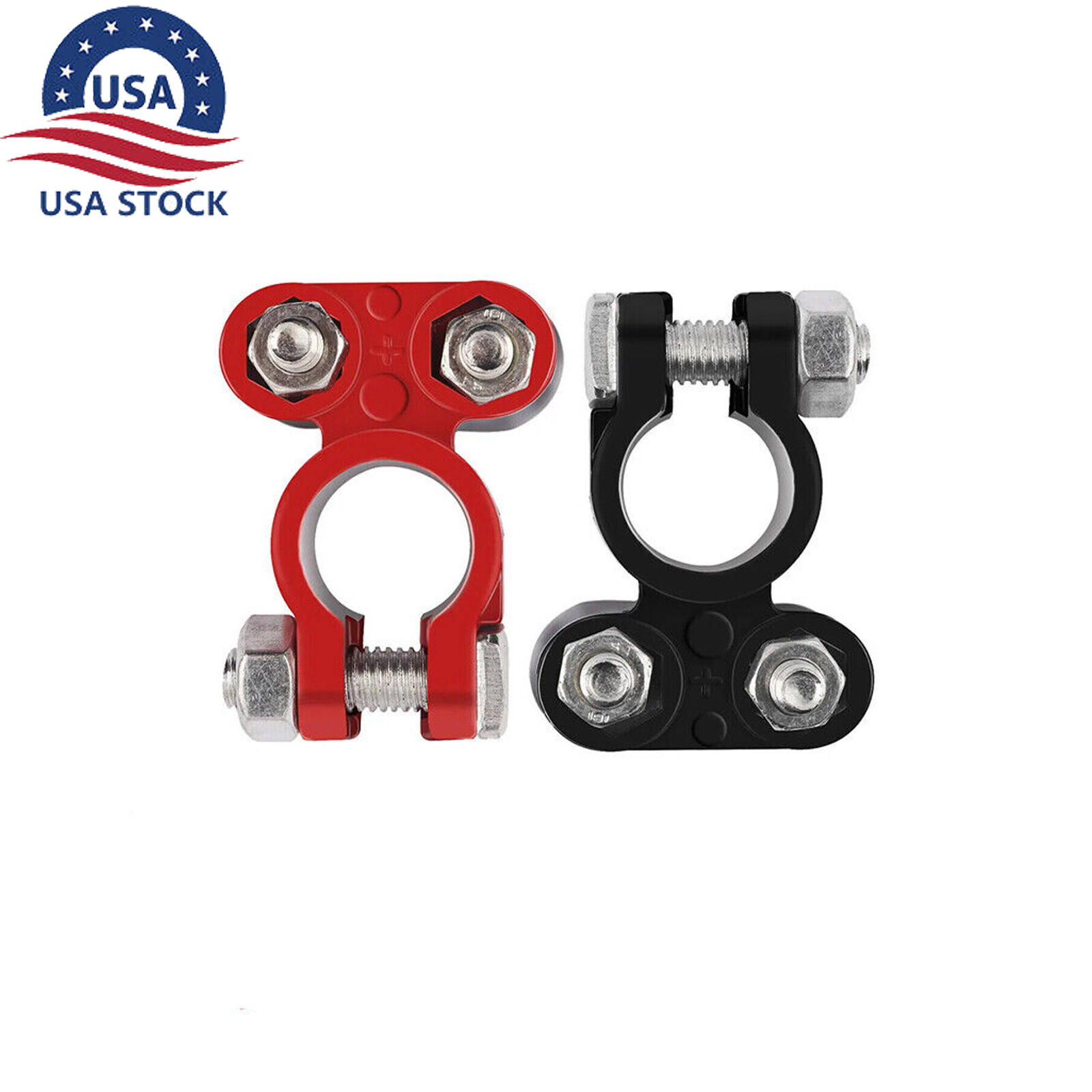 Car Battery Terminal Clamp Connectors Positive Negative Release Disconnect 2PCS