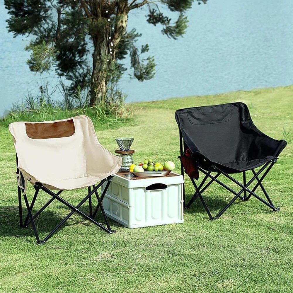 Adult Outdoor Portable Camping Chair With Side Pocket And Storage Bag