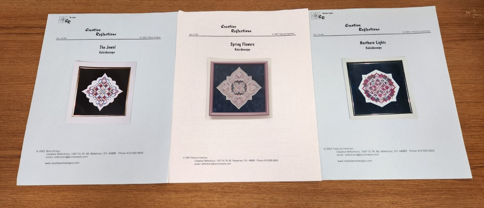Creative Reflections Kaleidoscope Bargello Patterns Lot of 3