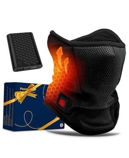 Graphene Heated Balaclava Neck Gaiter Gifts for Men Neck Gaiter - Pure Black