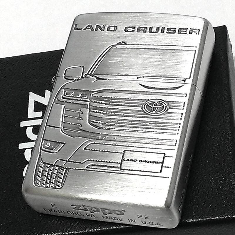 Zippo Toyota Car Land Cruiser SUV Silver Etching Sculpture Lighter Regular Case