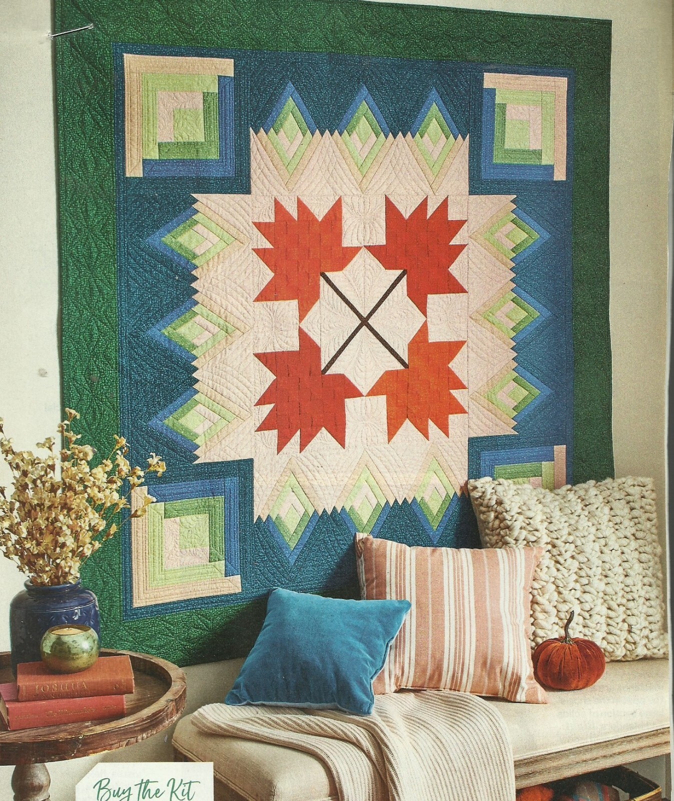 B0212  FALL SPLENDOR WALLHANGING QUILT PATTERN/INSTRUCTIONS