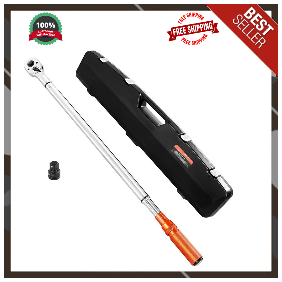 3/4" Drive Torque Wrench 100-600 ft-lb with 1" Adapter, Split Beam, 48" Length