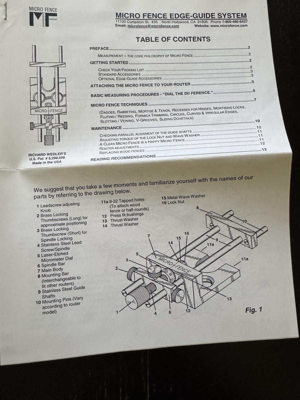 MICRO FENCE EDGE-GUIDE SYSTEM. NEW OPEN BOX