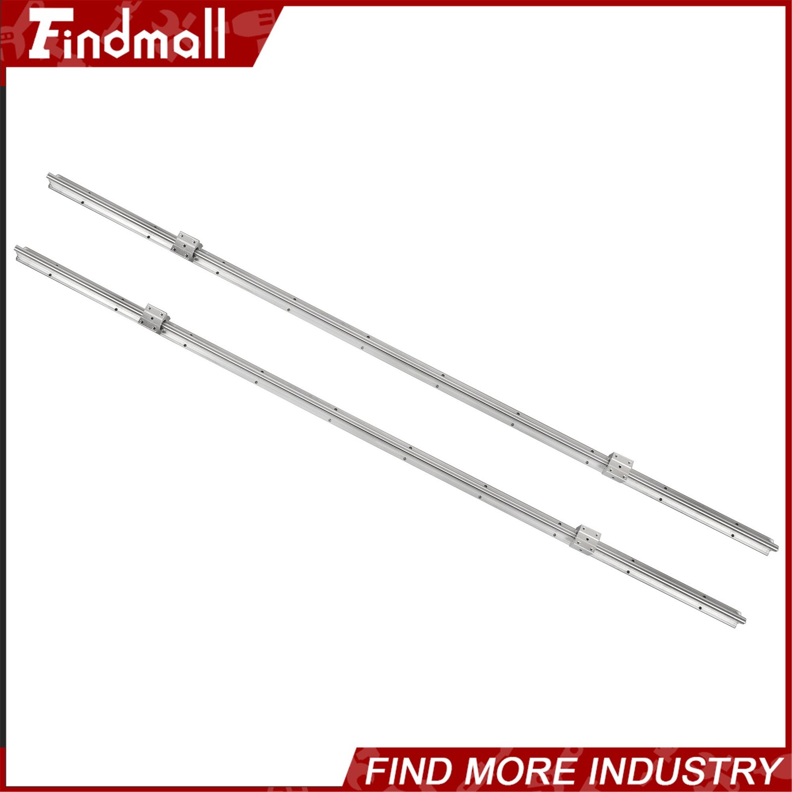 Findmall SBR12 Linear Rail 1500mm Kit w/4 Blocks - For CNC Machine Guide Set