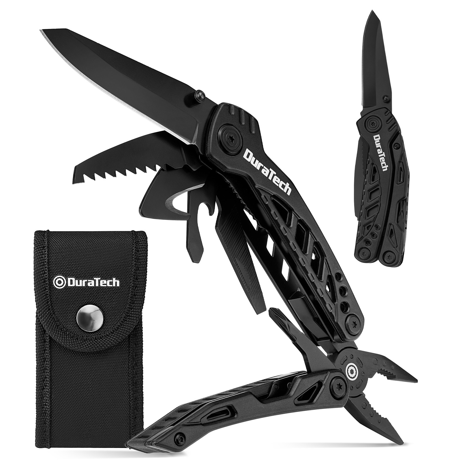 DURATECH 11-in-1 Multitool Knife Stainless Steel Multi Tool Pocket Knife w/Blade