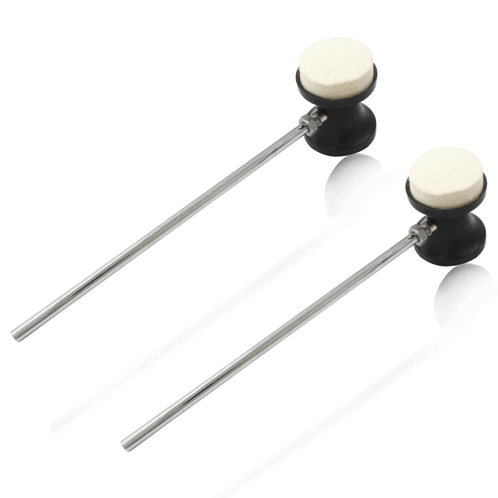 Kyuionty 2PCS Dual Sided Bass Drum Beater, Kick 2PCS, Beater