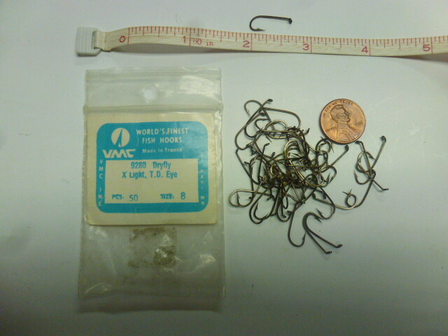 VMC Fishing Hooks #9280 DryFly X=Light, T.D.E. Size 8  50 Count