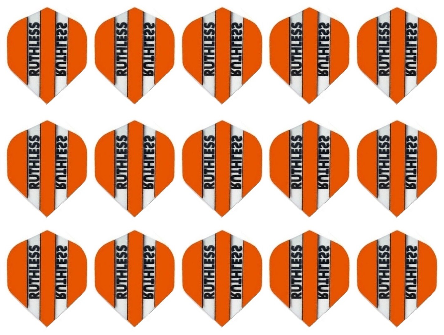 5 Sets Ruthless Standard 100 Micron Dart Flights - Ships w/ Tracking - Orange